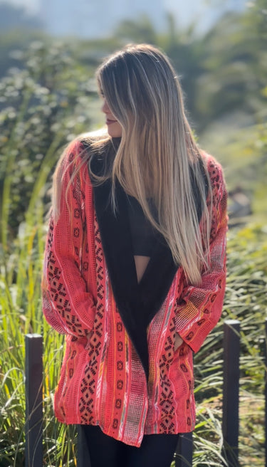 Chaqueta reversible coral
